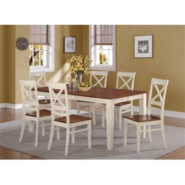 East West Furniture Quincy rectangular dining room Table with 18inch butterfly leaf extension provides extra space. Quin QUIN9-WHI-W - main